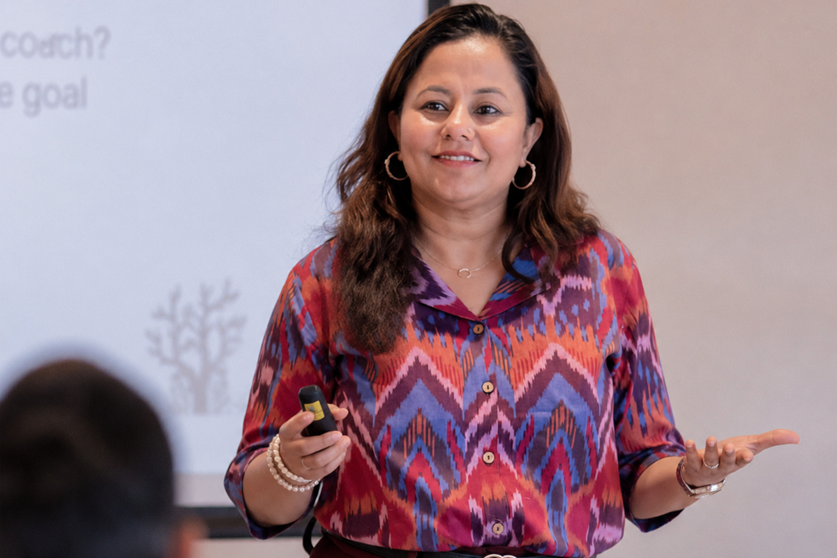 Hemani Jayaswal facilitating a coaching conversation